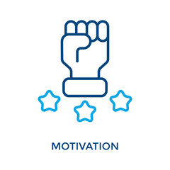 Obraz premium Motivation Icon Outline Color Style. Vector Illustration For Graphic Design