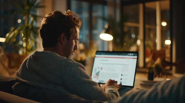 Working from home on a laptop in a cozy office space