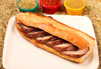 a photo of a fried kokorech , big close up view