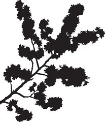 Cherry blossom branch silhouette vector: floral design element eps