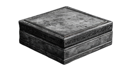 Ornate, square metal box
