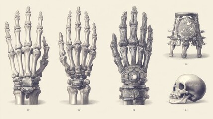 set of human body bones
