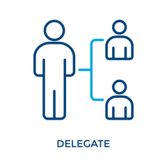 Delegate Icon Outline Color Style. Vector Illustration For Graphic Design