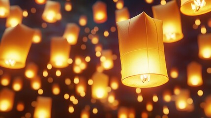 A breathtaking Yi Peng Festival in Chiang Mai, thousands of sky lanterns floating into the night
