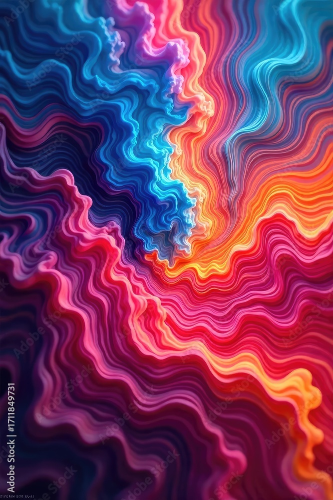 Sticker vibrant hues morph and swirl, creating an abstract masterpiece of shifting colors and dynamic energy
