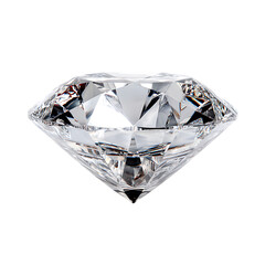 Sparkling diamond with brilliant facets isolated on transparent background, showcasing its clarity and cut
