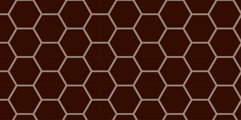 Yellow hexagonal honeycomb seamless vector pattern for a sweet geometric background