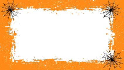 Halloween Grunge Border with Spiders
