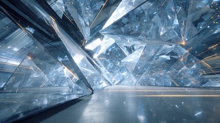 A very futuristic looking room with a lot of glass