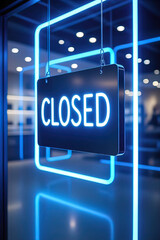 Closed sign in a shop