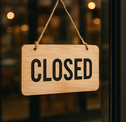 Closed sign in a shop