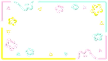 動画配信用の背景　ネオンでかわいいモンスター柄