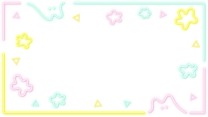 動画配信用の背景　ネオンでかわいいモンスター柄