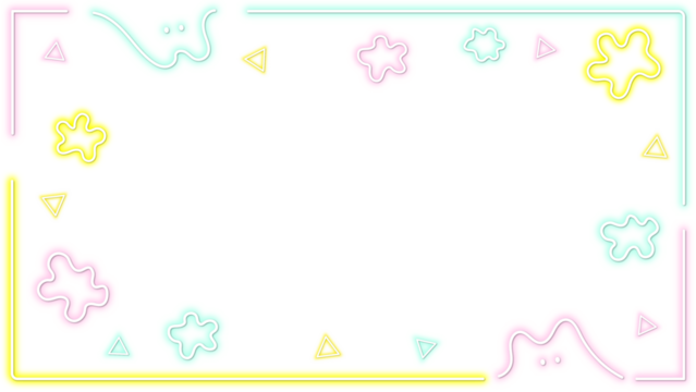 動画配信用の背景　ネオンでかわいいモンスター柄