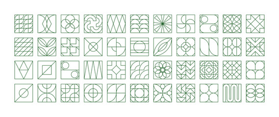 Set, collection bauhaus geometric shapes. Trendy set with shapes. set of black shapes, geometric abstract shapes. Modern design card, invitation, wallpaper, poster