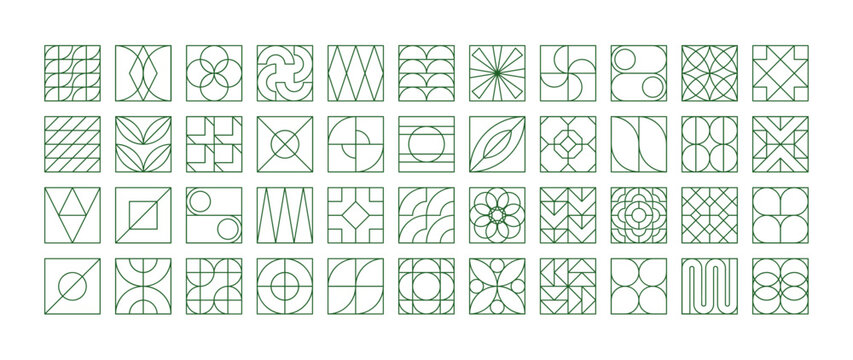 Set, collection bauhaus geometric shapes. Trendy set with shapes. set of black shapes, geometric abstract shapes. Modern design card, invitation, wallpaper, poster