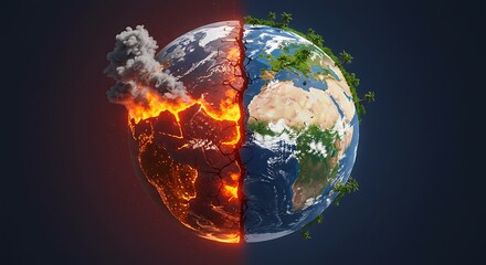 Earth split by climate change