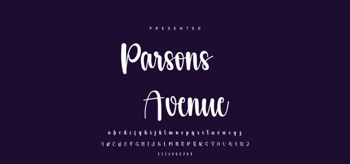 Hand drawn calligraphic vector font. Distress grunge texture. Modern script calligraphy type. ABC typography latin alphabet. © Mark