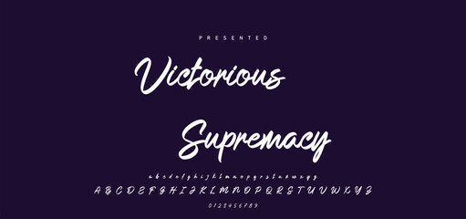 Hand drawn calligraphic vector font. Distress grunge texture. Modern script calligraphy type. ABC typography latin alphabet. © Mark