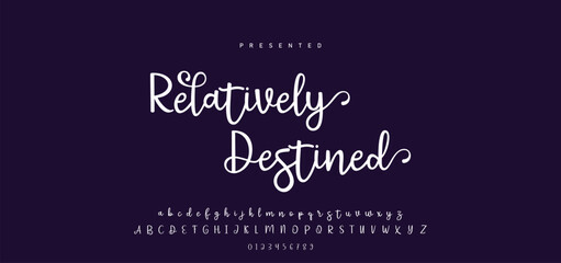 Hand drawn calligraphic vector font. Distress grunge texture. Modern script calligraphy type. ABC typography latin alphabet. © Mark
