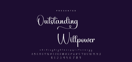 Hand drawn calligraphic vector font. Distress grunge texture. Modern script calligraphy type. ABC typography latin alphabet. © Mark