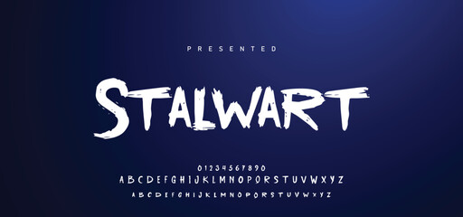 Hand drawn calligraphic vector font. Distress grunge texture. Modern script calligraphy type. ABC typography latin alphabet. © Mark