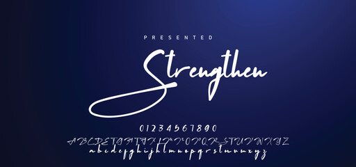 Hand drawn calligraphic vector font. Distress grunge texture. Modern script calligraphy type. ABC typography latin alphabet. © Mark