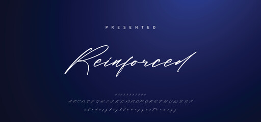 Hand drawn calligraphic vector font. Distress grunge texture. Modern script calligraphy type. ABC typography latin alphabet. © Mark