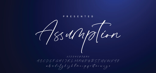 Hand drawn calligraphic vector font. Distress grunge texture. Modern script calligraphy type. ABC typography latin alphabet. © Mark