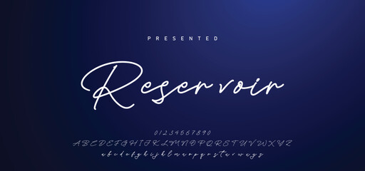 Hand drawn calligraphic vector font. Distress grunge texture. Modern script calligraphy type. ABC typography latin alphabet. © Mark