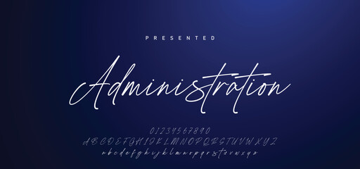 Hand drawn calligraphic vector font. Distress grunge texture. Modern script calligraphy type. ABC typography latin alphabet. © Mark