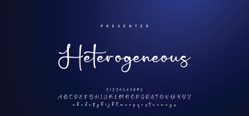 Hand drawn calligraphic vector font. Distress grunge texture. Modern script calligraphy type. ABC typography latin alphabet. © Mark