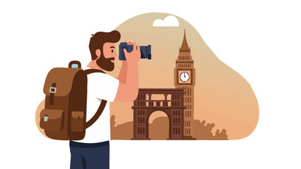 Adventurer Snapping a Shot of Iconic Architecture