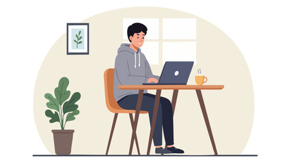 Remote Employee Participating in an Online Meeting