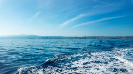 Island Seascape with Tropical Blue Lagoon in Greece