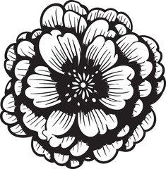 Black and white flower vector illustration: floral design element eps silhouette