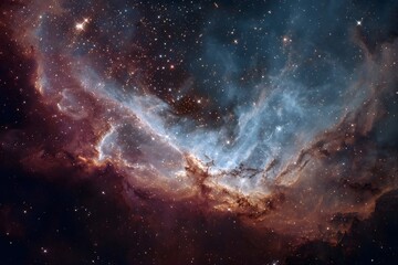 Fototapeta premium Cosmic nebula with vibrant colors and star formations.