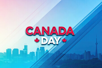 Gradient Modern Background with Bold Happy Canada Day Typography