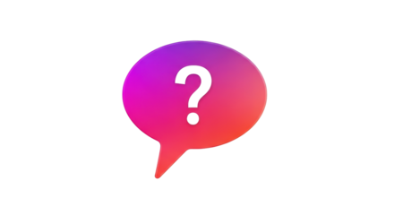 Isolated speech bubble with question mark for communication and customer support services