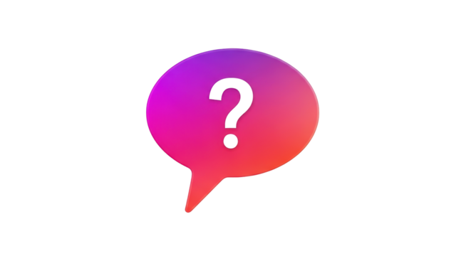 Isolated speech bubble with question mark for communication and customer support services - Powered by Adobe