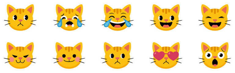 funny emoji emoticon icon set vector