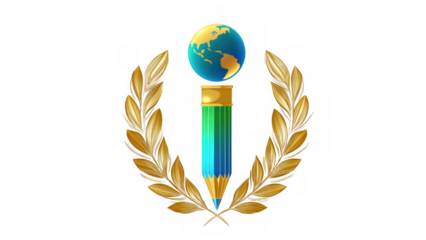 Symbol honoring teachers global impact, created AI, PNG