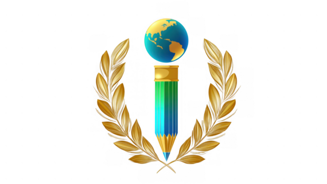 Symbol honoring teachers global impact, created AI, PNG