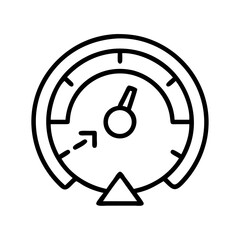 Simple gauge icon with needle and markings isolated on transparent background