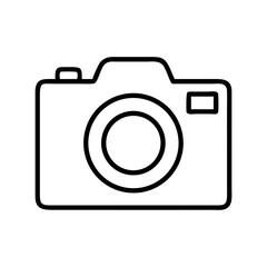 Simple line drawing of a digital camera isolated on transparent background