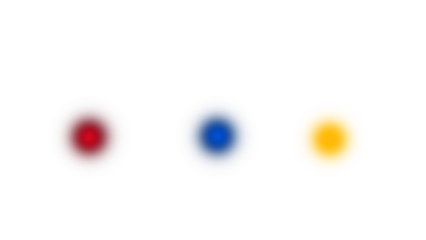 Three luminous orbs in red, blue, and yellow float softly against a pure black backdrop.