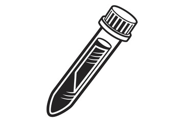 Black and White Illustration of a Test Tube.