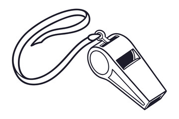 Black and White Whistle with Lanyard.
