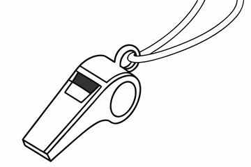 Black and White Whistle with Lanyard 1.