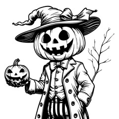 Pumpkin Head Halloween Gentleman